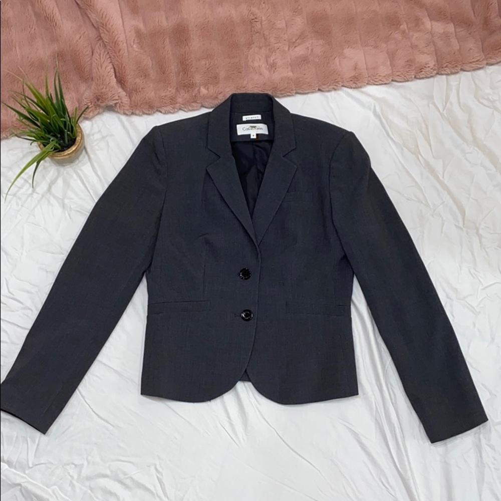 Calvin Klein Size 4 Women’s Blazer, Charcoal Grey